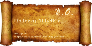 Mititzky Olivér névjegykártya